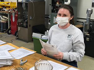 CHP employee wearing a mask