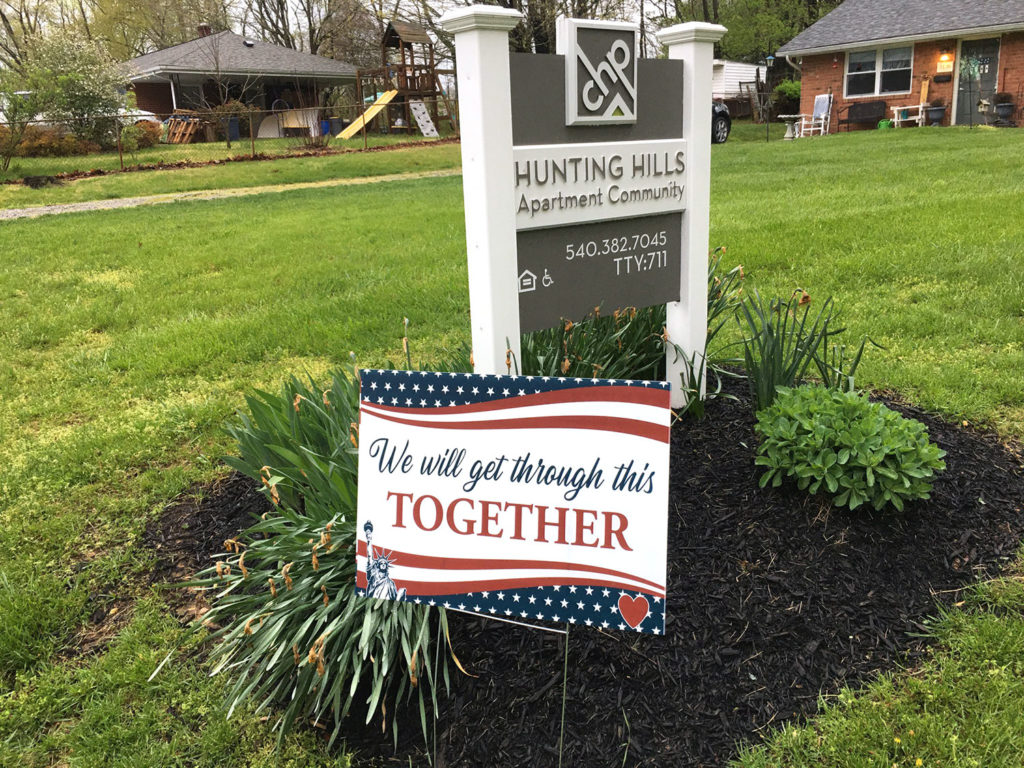 Sign at Hunting Hills Apartments