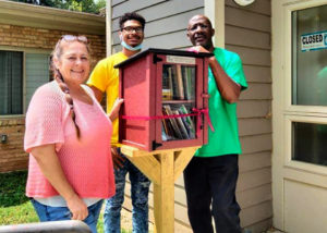 A free little library at Maplewood Apartments
