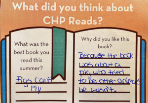 CHP Reads! postcard