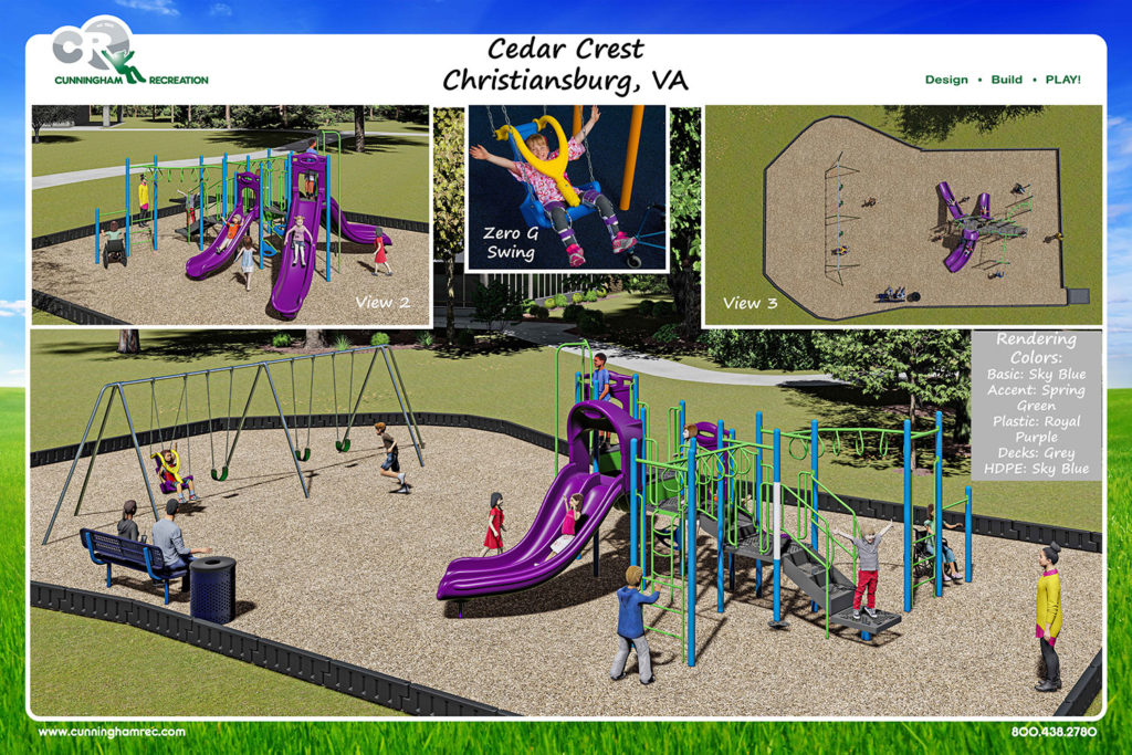 Rendering of new playground at Cedar Crest