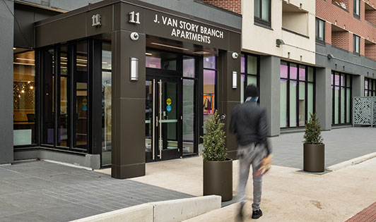 Entrance to J. Van Story Branch Apartments