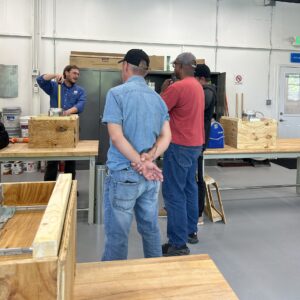 Participants learning from the instructor during the first class at the Baltimore Training Center
