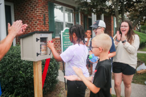 Little Free Library event at Huckleberry Court