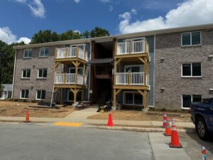 Building exterior of the newly renovated Northway Apartments.