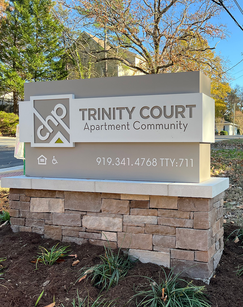 Trinity Court monument sign