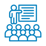 Icon of students and a teacher in a classroom