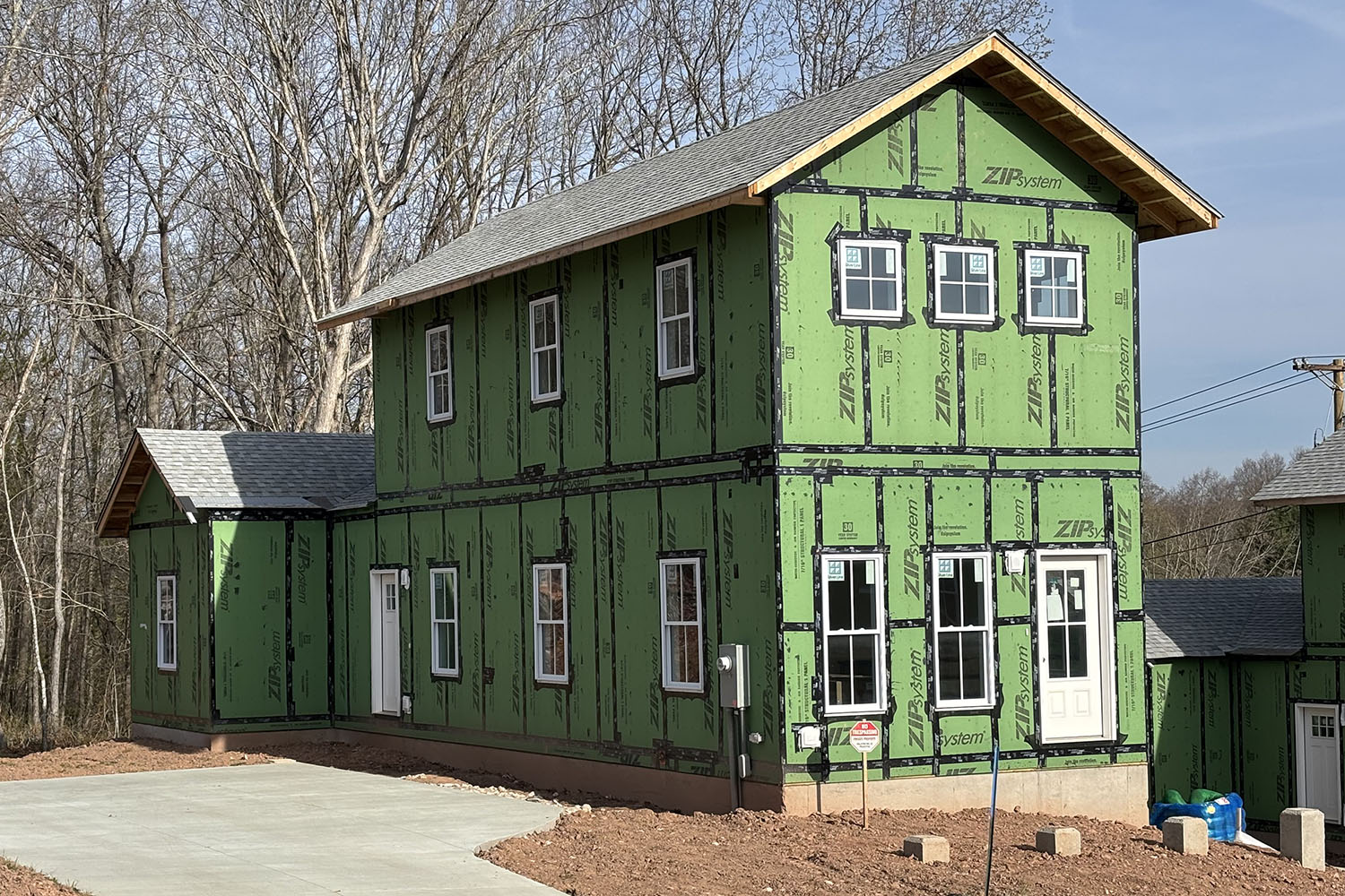 Exterior of a Stroubles Ridge home under construction in Blacksburg, Virginia